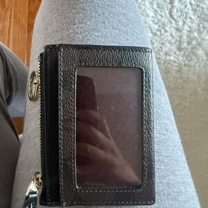 Coach Black and Brown Signature Card Holder